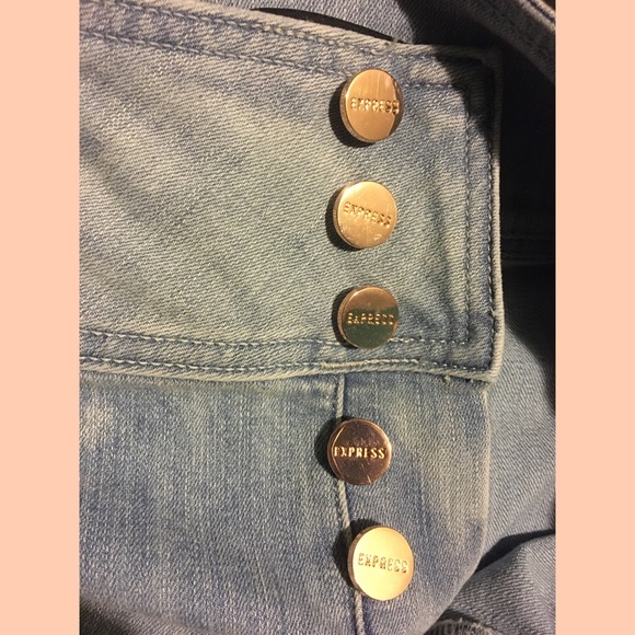 Express High Waisted Button Fly Wide Leg Jeans - Picture 4 of 8